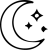 icono luna con estrellas